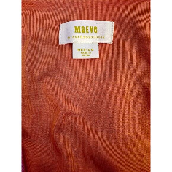 NWOT Anthropologie Maeve Simone Mesh Floral Ruched Midi Dress Orange Medium - Picture 10 of 16